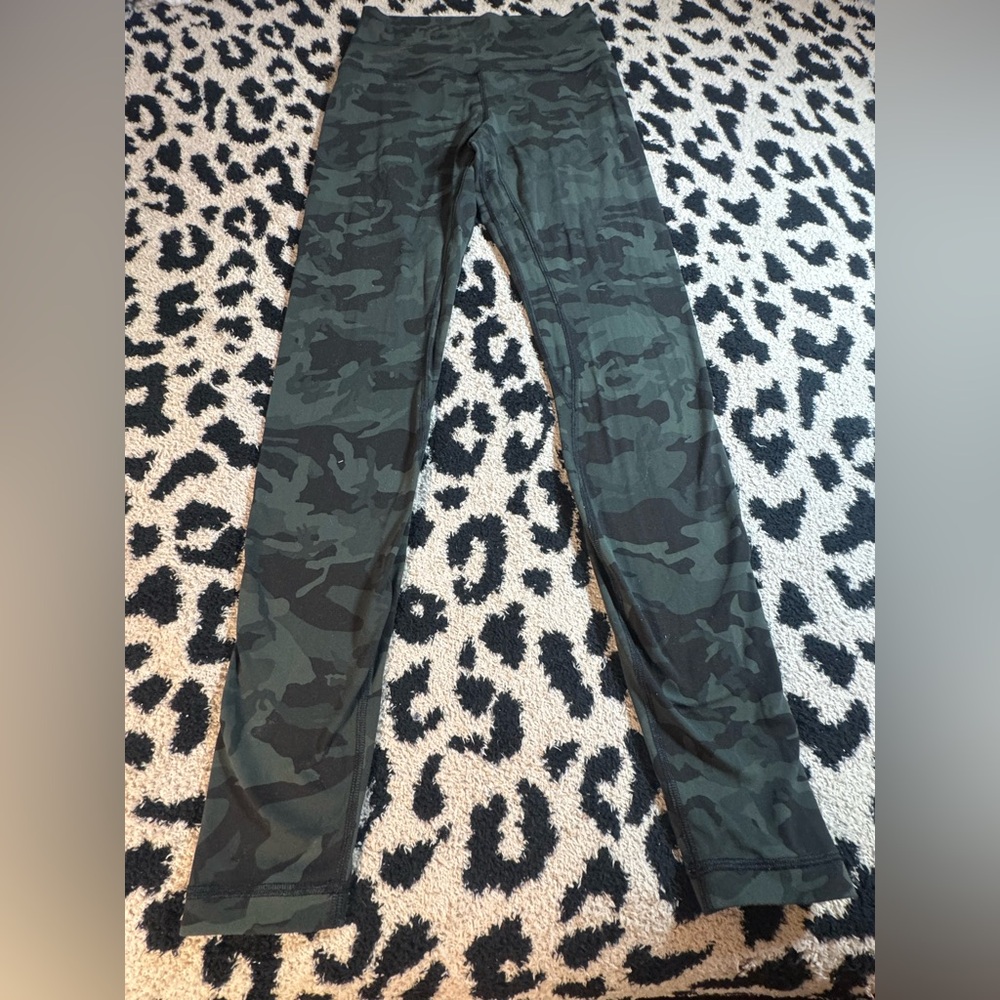lululemon athletica Camouflage Leggings - Green and Black